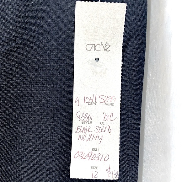 NWT CACHE TUXEDO LINE BLK/PNK HOOK&EYE PNTS SZ 12 - Picture 6 of 16